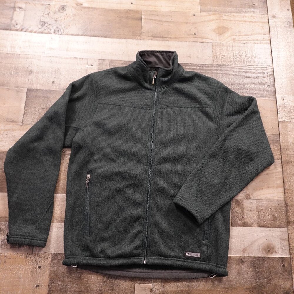 REI Men's Dark Green Full-Zip Fleece Jacket